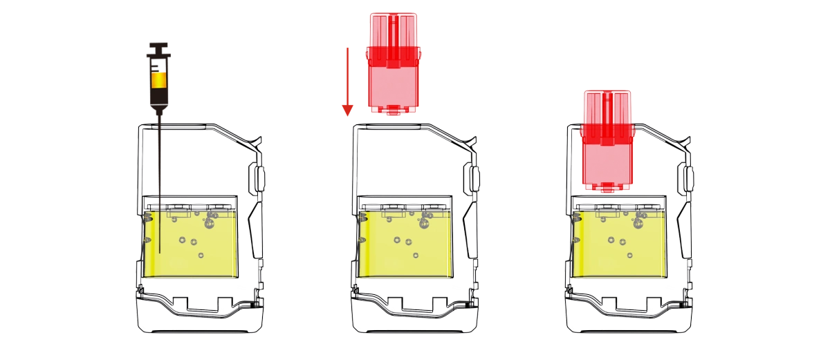 McMo Disposable CBD Vaporizer e-liquid filling operation